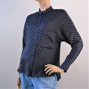 Zara Trafaluc Polka Dot Long Sleeve Shirt
